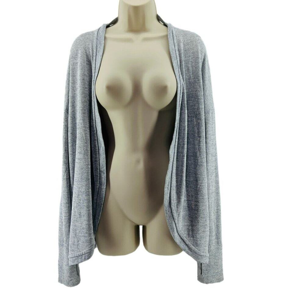 Athleta Post Gray Wrap Cardigan Sweater Marled #347868 Womens Medium